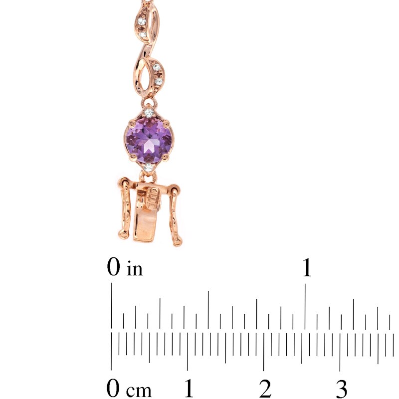 Main Image 2 of 6.0mm Amethyst and Lab-Created White Sapphire Infinity Bracelet in Sterling Silver with 14K Rose Gold Plate - 7.25"