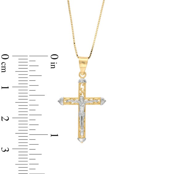 Crucifix Pendant in 10K Two-Tone Gold