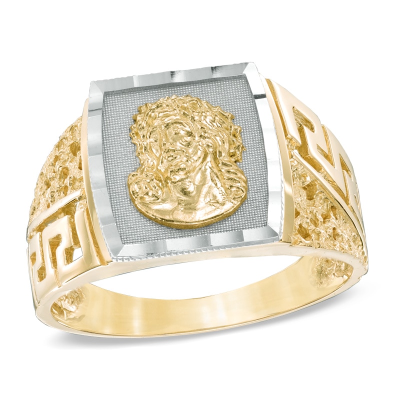 Men's Jesus Gran Poder Ring in 10K Two-Tone Gold