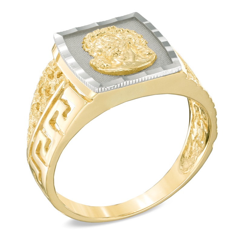 Men's Jesus Gran Poder Ring in 10K Two-Tone Gold