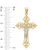 Thumbnail Image 2 of Crucifix Necklace Charm in 10K Two-Tone Gold