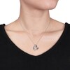Thumbnail Image 3 of 1/3 CT. T.W. Enhanced Black and White Diamond Tilted Heart Pendant in 10K White Gold - 17"
