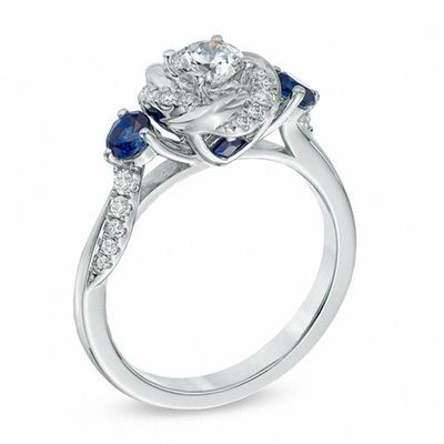 Details about   Vera Wang Love Collection 1.7 CT Diamond Blue Sapphire Swirl Engagement Ring 
