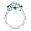 Thumbnail Image 3 of Vera Wang Love Collection 5/8 CT. T.W. Diamond and Blue Sapphire Swirl Engagement Ring in 14K White Gold