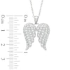 Thumbnail Image 2 of Lab-Created White Sapphire Angel Wings Pendant in Sterling Silver