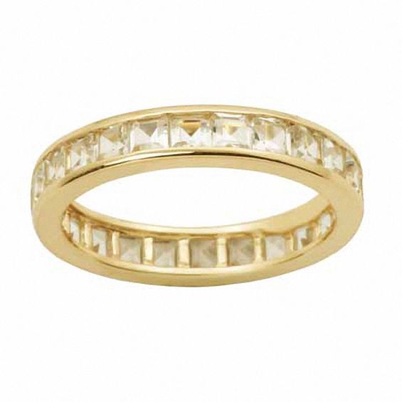 Princess Cut White Topaz Eternity Band In 10k Gold Online Princess Cut White Topaz Eternity Band In 10k Gold
