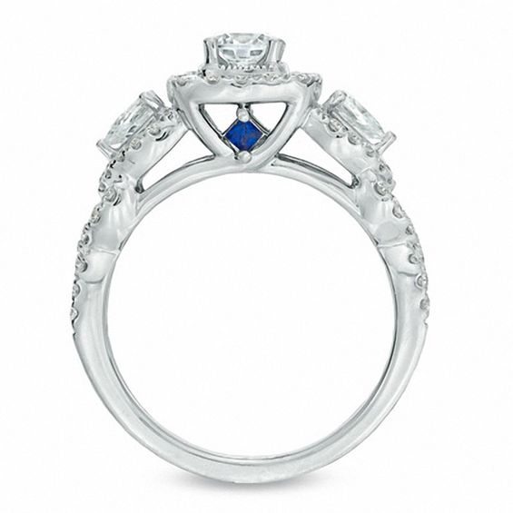 Vera Wang Love Collection 1-3/8 CT. T.w. Diamond Three Stone Engagement Ring 14K White Gold