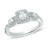 Thumbnail Image 1 of Vera Wang Love Collection 1 CT. T.W. Emerald-Cut Diamond Three Stone Engagement Ring in 14K White Gold