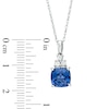 Thumbnail Image 3 of 8.0mm Cushion-Cut Lab-Created Blue and White Sapphire Pendant and Ring Set in Sterling Silver - Size 7