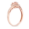 Thumbnail Image 2 of 6.0mm Heart-Shaped Morganite and 1/10 CT. T.W. Diamond Ring in 10K Rose Gold
