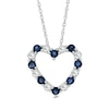 Thumbnail Image 1 of Blue and White Sapphire Heart Pendant in 10K White Gold