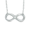 Thumbnail Image 0 of Diamond Accent Solitaire Sideways Infinity Necklace in 10K White Gold