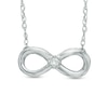 Thumbnail Image 1 of Diamond Accent Solitaire Sideways Infinity Necklace in 10K White Gold
