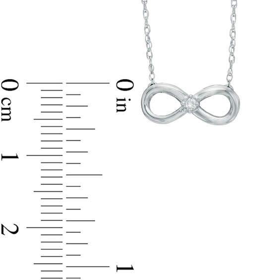 Diamond Accent Solitaire Sideways Infinity Necklace in 10K White Gold