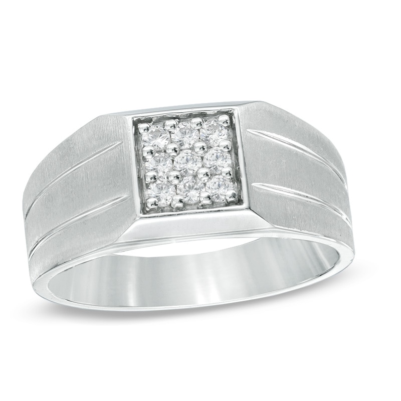 Main Image 1 of 1/2 CT. T.W. Diamond Ring in 10K White Gold
