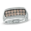 Thumbnail Image 0 of Men's 1 CT. T.W. Champagne and White Diamond Ring in 10K White Gold