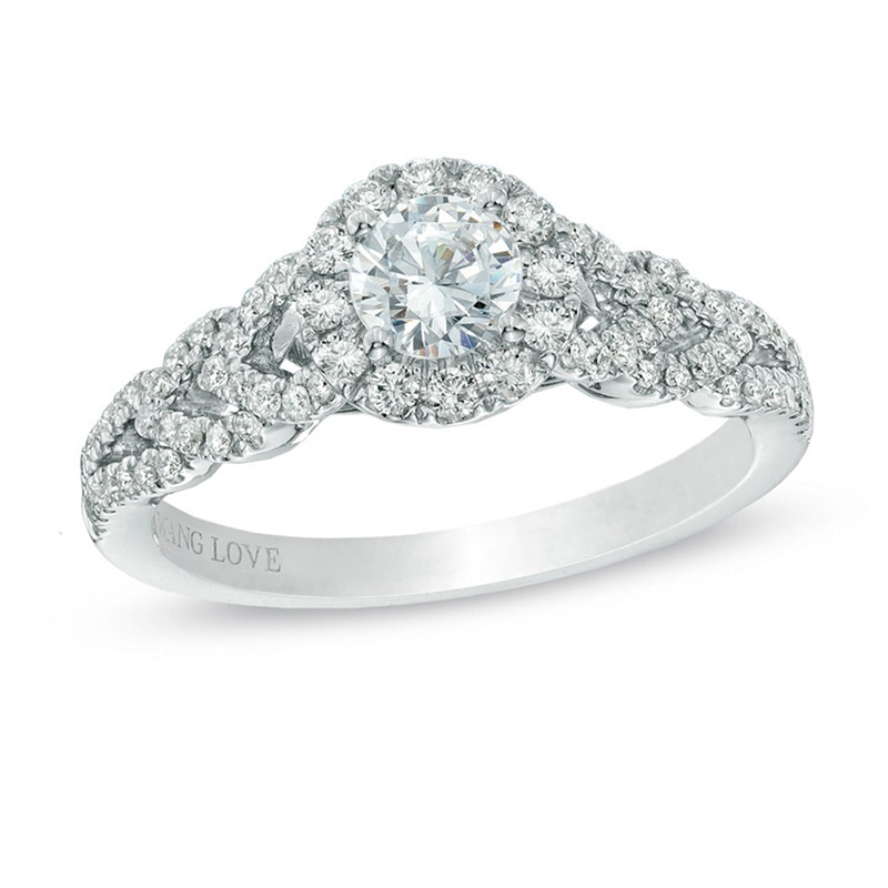 Vera Wang Love Collection 3/4 CT. T.W. Diamond Frame Engagement Ring in 14K White Gold