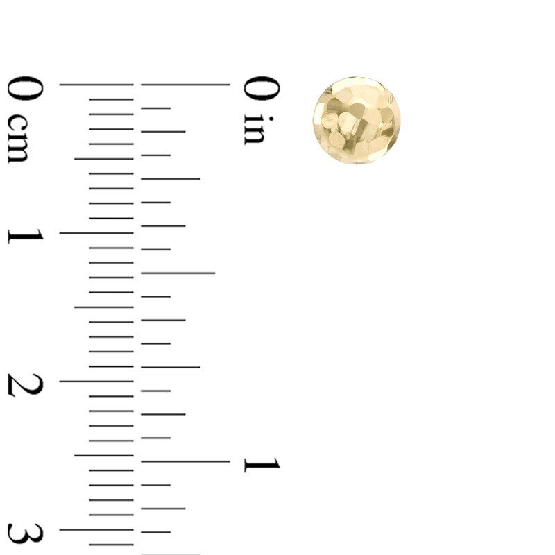 6.0mm Hammered Ball Stud Earrings in 14K Gold