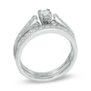 Thumbnail Image 2 of 3/8 CT. T.W. Diamond Vintage-Style Bridal Set in 10K White Gold
