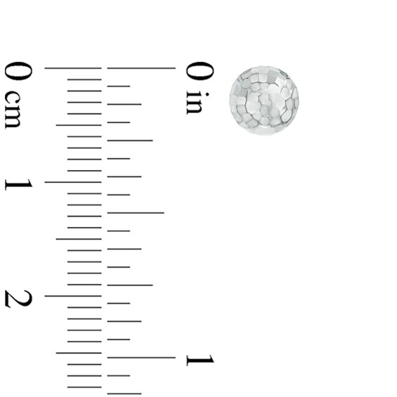 6.0mm Hammered Ball Stud Earrings in 14K White Gold
