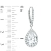 Thumbnail Image 1 of Pear-Shaped Lab-Created White Sapphire Frame Drop Earrings in Sterling Silver