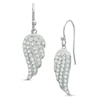 Thumbnail Image 0 of Lab-Created White Sapphire Angel Wing Earrings in Sterling Silver