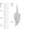 Thumbnail Image 1 of Lab-Created White Sapphire Angel Wing Earrings in Sterling Silver