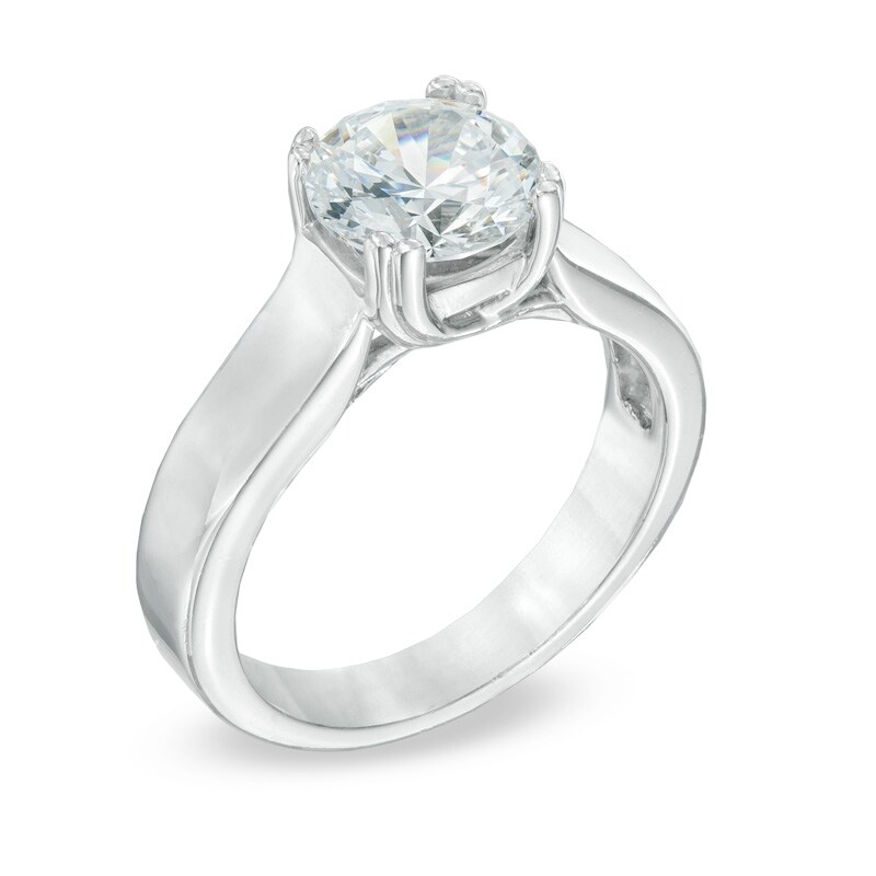 Main Image 2 of Celebration Ideal 2 CT. Certified Diamond Solitaire Engagement Ring in 14K White Gold (I/I1)