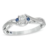 Thumbnail Image 0 of Cherished Promise Collection™ Diamond Accent and Blue Sapphire Twist Ring in Sterling Silver