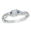 Thumbnail Image 1 of Cherished Promise Collection™ Diamond Accent and Blue Sapphire Twist Ring in Sterling Silver