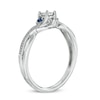 Thumbnail Image 1 of Cherished Promise Collection™ Diamond Accent and Blue Sapphire Twist Ring in Sterling Silver