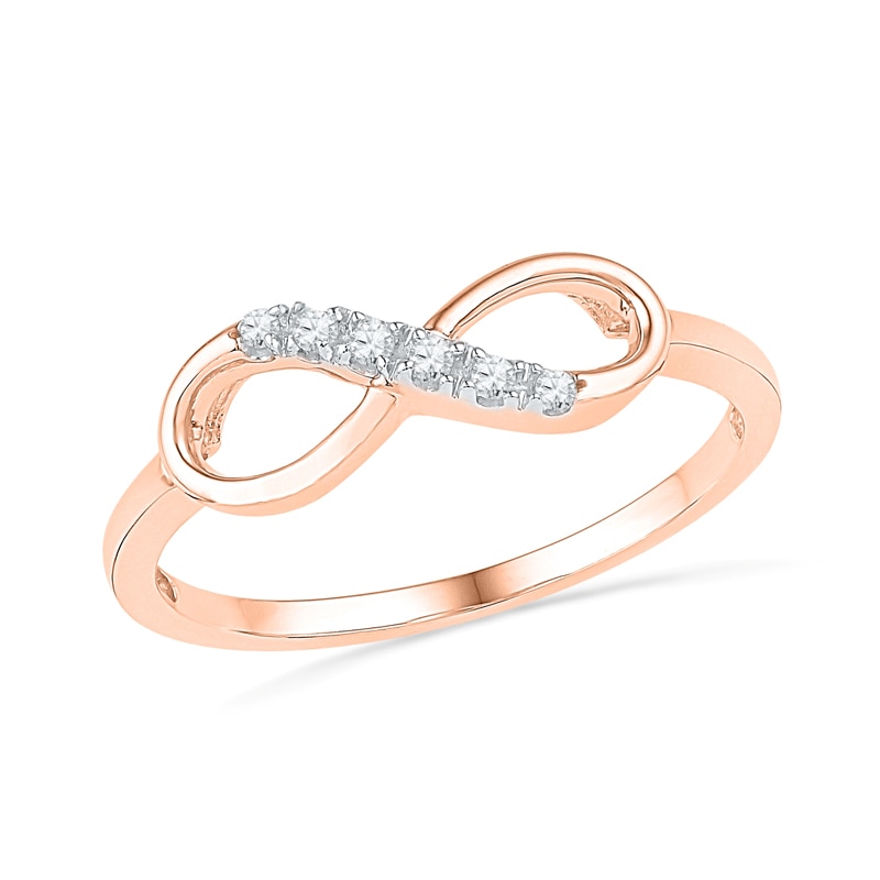 Diamond Accent Sideways Infinity Ring in 10K Rose Gold