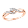 Thumbnail Image 0 of 1/10 CT. T.W. Diamond Bypass Split Shank Promise Ring in 10K Rose Gold