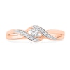 Thumbnail Image 1 of 1/10 CT. T.W. Diamond Bypass Split Shank Promise Ring in 10K Rose Gold