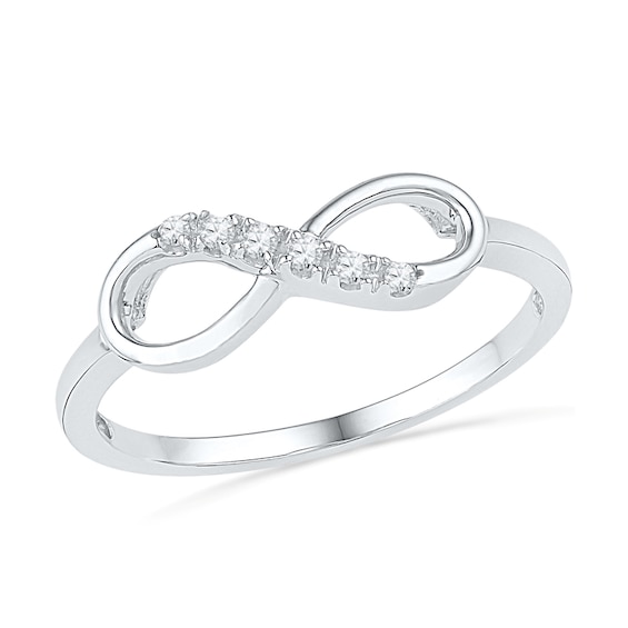 Diamond Accent Sideways Infinity Ring in 10K White Gold