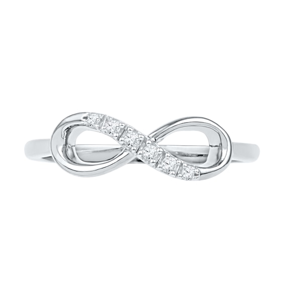 Diamond Accent Sideways Infinity Ring in 10K White Gold