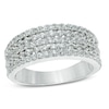 Thumbnail Image 1 of 1 CT. T.W. Certified Diamond Five Row Band in 14K White Gold (I/SI2)