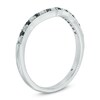 Thumbnail Image 2 of 1/5 CT. T.W. Enhanced Black and White Diamond Contour Anniversary Band in 10K White Gold