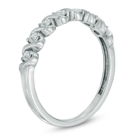 1/4 CT. T.w. Diamond Cascading Anniversary Band in 14K White Gold