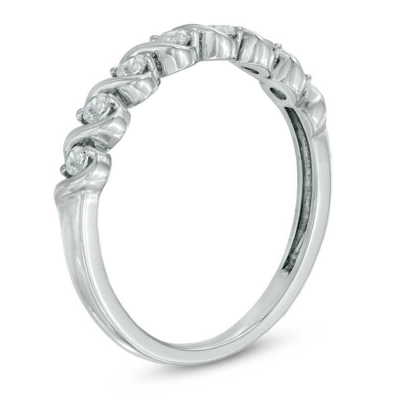 Main Image 2 of 1/4 CT. T.W. Diamond Cascading Anniversary Band in 14K White Gold