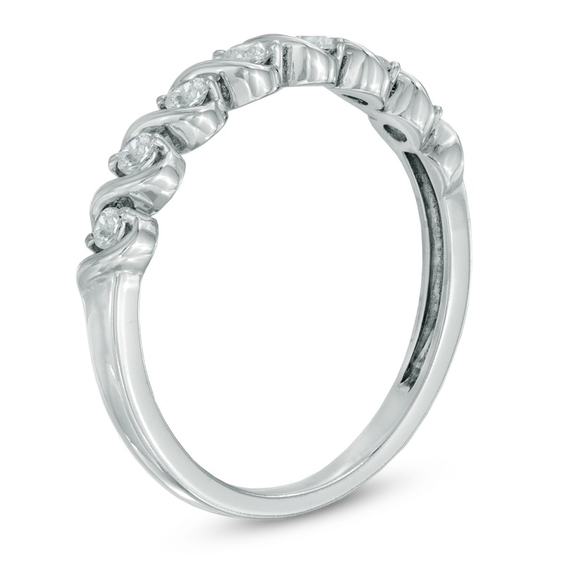 1/4 CT. T.W. Diamond Cascading Anniversary Band in 14K White Gold