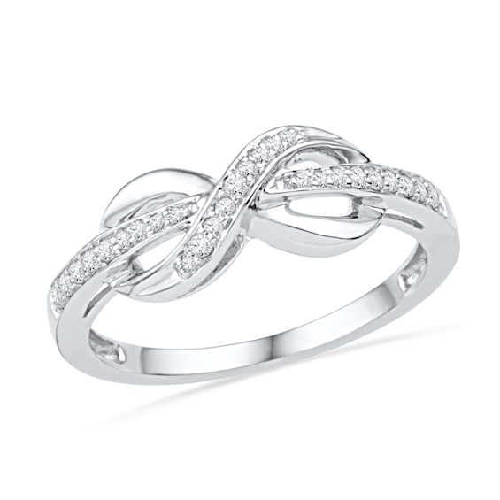 1/10 CT. T.w. Diamond Infinity Wrapped Ring in 10K White Gold