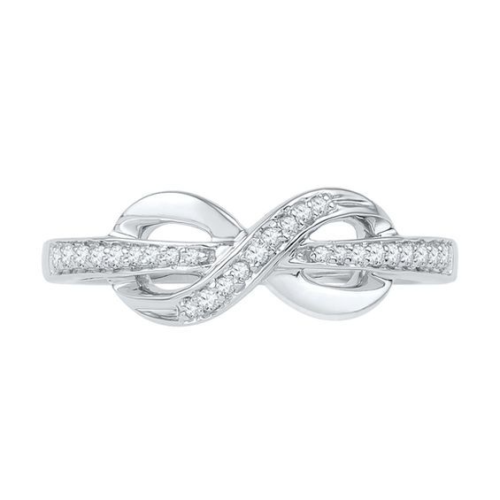 1/10 CT. T.w. Diamond Infinity Wrapped Ring in 10K White Gold