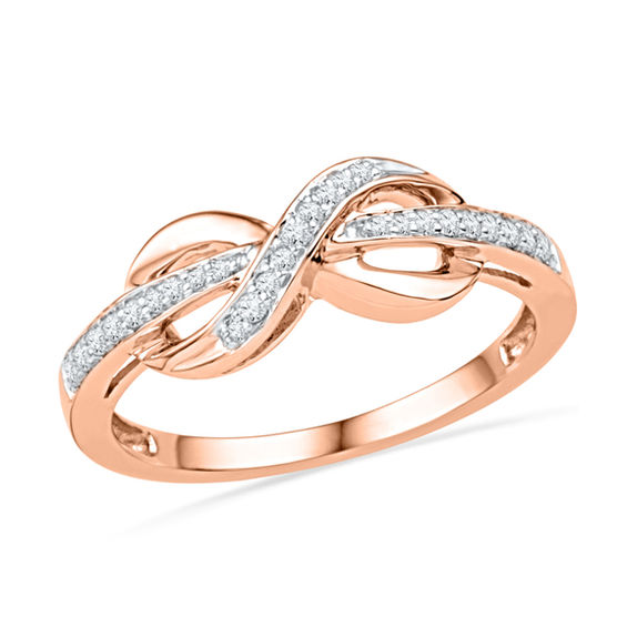 1/10 CT. T.W. Diamond Infinity Wrapped Ring in 10K Rose Gold Online
