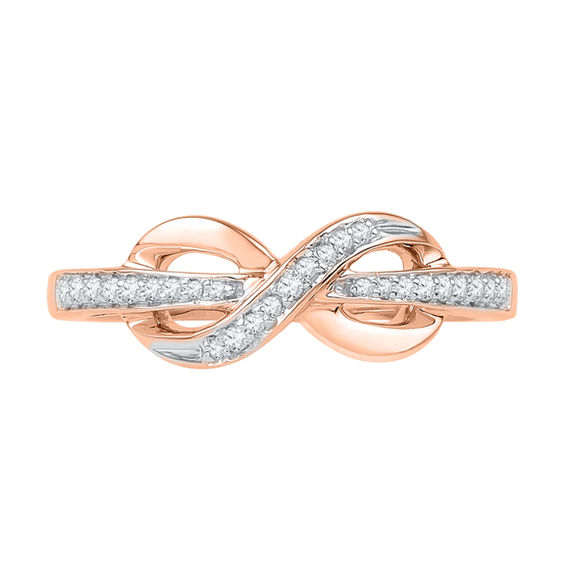 1/10 CT. T.w. Diamond Infinity Wrapped Ring in 10K Rose Gold