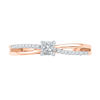 Thumbnail Image 1 of 1/10 CT. T.W. Princess-Cut Diamond Split Shank Promise Ring in 10K Rose Gold