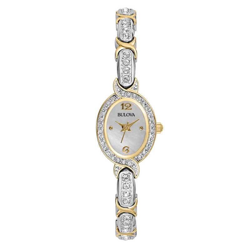 Ladies' Oval Bulova Crystal Watch (Model: 98L005)