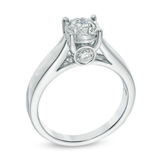 1 CT. T.w. Diamond Engagement Ring in 14K White Gold