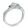 Thumbnail Image 2 of Cherished Promise Collection™ 1/10 CT. T.W. Diamond and Blue Sapphire Twist Promise Ring in 10K White Gold
