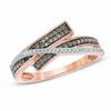 Thumbnail Image 1 of 1/4 CT. T.W. Champagne and White Diamond Bypass Ring in 10K Rose Gold